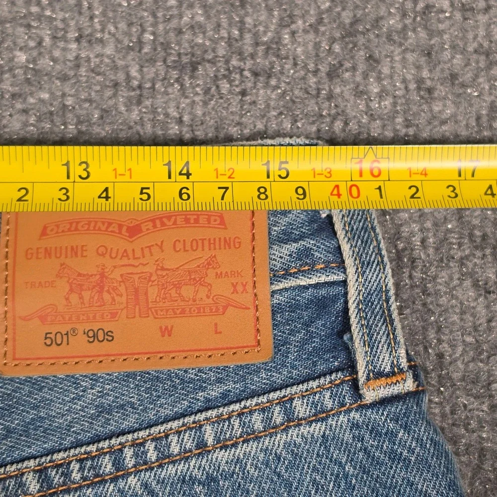 Levis 501 90s Selvedge Denim Jeans Medium Wash Button Fly A1959-0063 W30 L30